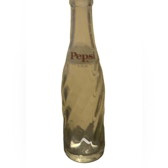 Vintage Pepsi Cola Swirl Glass Empty Bottle 8oz Pop - Picture 1 of 8